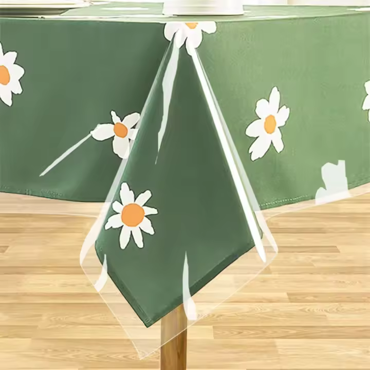Mantel De PVC Transparente Resistente Al Calor Impermeable Y a La Grasa 0.25mm 1 Pieza Para Mesa De Comedor - 1