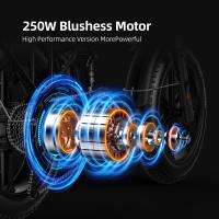 Bicicleta Eléctrica Plegable Adulto ENGWE Engine X 20*4.0 pulgadas Neumáticos gordos Chaoyang todoterreno Motor 250W batería de bicicleta eléctrica 48v 13Ah Velocidad máxima 25 km/h Autonomía de 100 km Freno de disco dual Carga máxima 150 kg - Negro - details 4