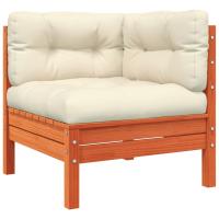 vidaXL Sofá esquinero de jardín con cojines madera de pino impregnada Marrón pino, Douglas natural, Impregnado natural Conjunto Terraza Muebles Jardín Exterior Juego de Muebles de jardín Mueble Jardín Exterior Muebles de Salon Exterior - details 1