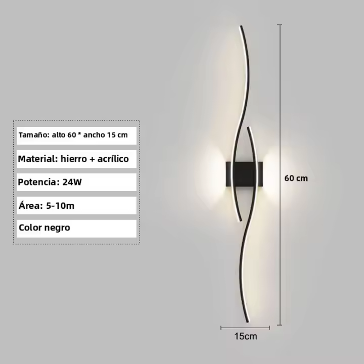 Lámparas De Pared LED Para Interior En Negro Oro Blanco Iluminación Para Dormitorio Pasillo Aisle Balcón Luz De Pared Moderna - 1