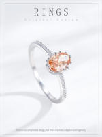 Zenyth-Anillo de Plata de Ley 925 para Mujer, sortija ovalada de circorita, champán, Boda, compromiso, Fiesta, regalo - details 0