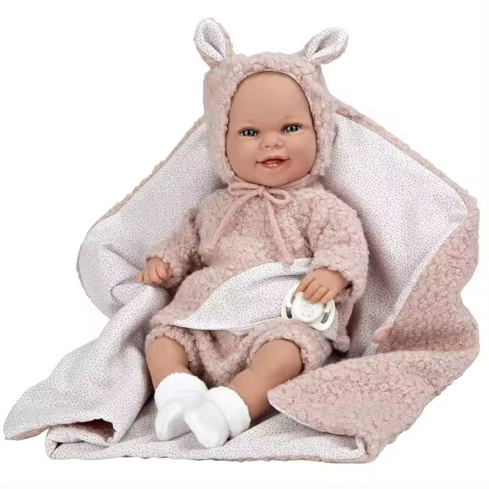 Muñeca Elegance 35 Cm Babyto Rosa C/Manta (Muñeco De Peso) - 1