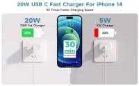 Cargador 20W con Cable lightning, con Carga Rapida 1m Compatible 20w, Adaptador Tipo C, Cargador USB C con Cable de Carga Rápida PD3.0 20W para iPhone 14 13 Fuente de Alimentación de Cargador Rápido USB C con Cable Tipo C a L de 1M para iPhone 12 11 - details 1