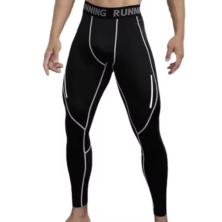 Pantalones De Compresión Para Hombre Terciopelo Secado Rápido Deporte Entrenamiento Fitness Leggings Sexys Para Gimnasio - 1