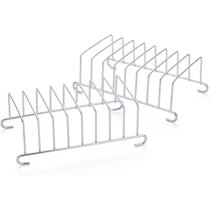 2 soportes para pan tostado con 8 orificios para rebanadas, rejilla de enfriamiento de acero inoxidable, organizador rectangular para accesorios de freidora de aire. - 1