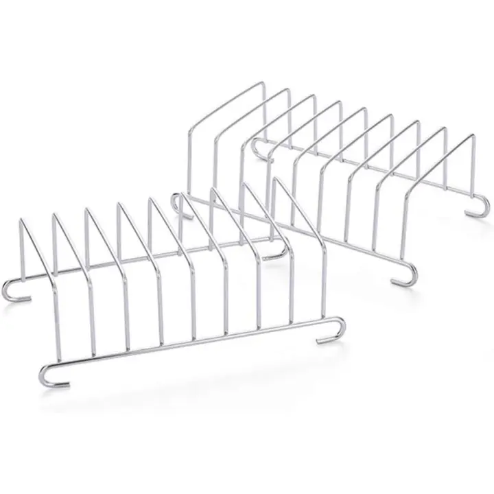 2 soportes para pan tostado con 8 orificios para rebanadas, rejilla de enfriamiento de acero inoxidable, organizador rectangular para accesorios de freidora de aire. - 1