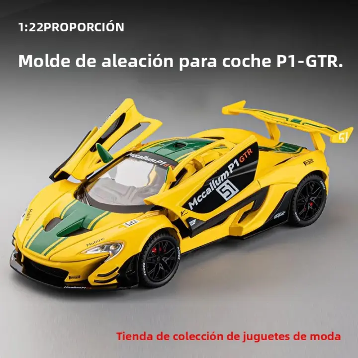 Modelo De Coche De Aleación Mccallum P1 GTR 1:22 Con Sonido Y Luz Vehículo De Retroceso Para Decoración Juguete De Metal Para Niños De 4 a 14 Años - 1