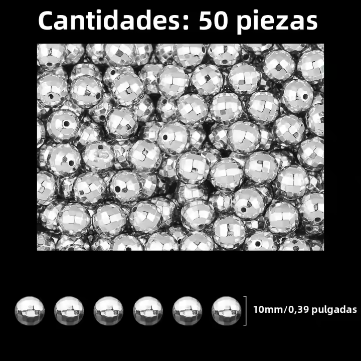 Cuentas Reflectantes Para Fiesta Disco 6-16mm CCB Silvery Mirrorball Espaciador De 10-200pcs Para Fabricación De Joyas DIY Pulseras Collares - 1