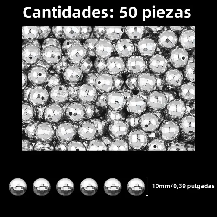 Cuentas Reflectantes Para Fiesta Disco 6-16mm CCB Silvery Mirrorball Espaciador De 10-200pcs Para Fabricación De Joyas DIY Pulseras Collares - 1