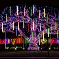 Luz De Lluvia De Meteoros Solar 30cm Con 8 Tubos Y 192 LEDs Luces De Hadas Impermeables Para Decoración De Navidad - details 8