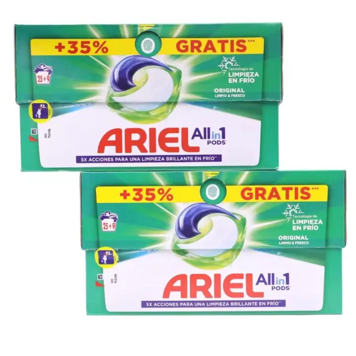 ARIEL Detergente All-in-1 Pods 68 lavados, 2 x (25+9) - Limpieza Impecable para Toda la Familia - ariel pods - 1
