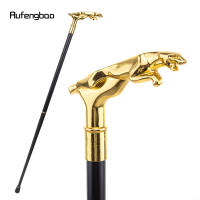 Bastón De Moda Con Manija De Leopardo Dorado Elegante Y Decorativo Para Fiesta 93cm Material De Acero Con Punta De Goma - details 4
