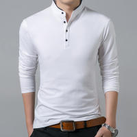 Camiseta Polo Casual Para Hombre Manga Larga Transpirable Y Cómoda Algodón Sólido Verano Moda Negocios Top Regular - details 5