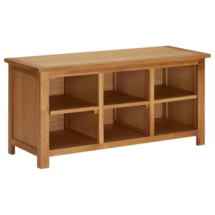 vidaXL Mueble zapatero de madera maciza de roble 90x37x45 cm - 1
