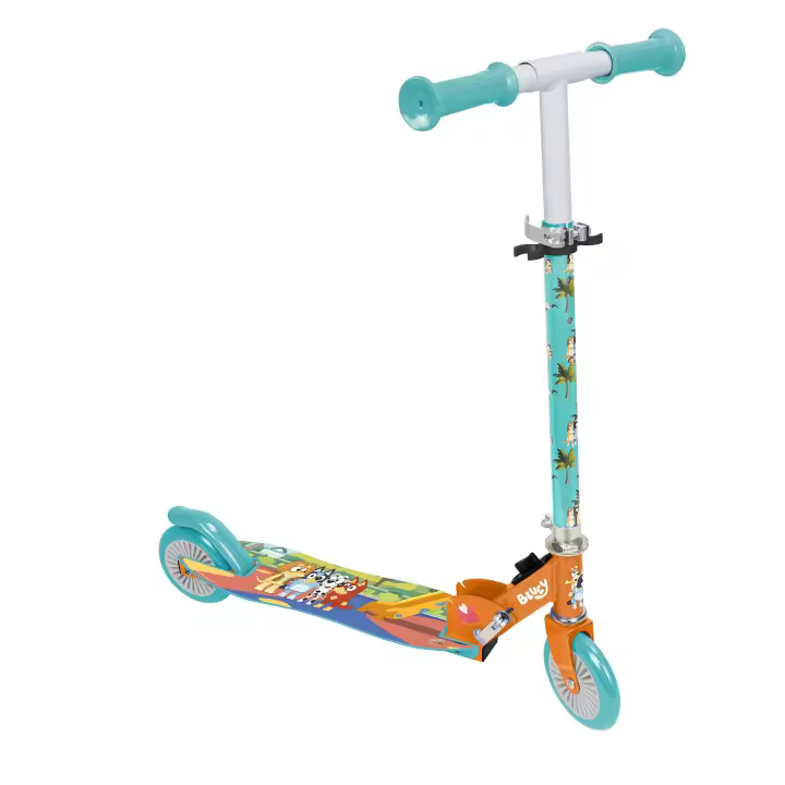 Patinete infantil de 2 Ruedas con diseños exclusivos de BLUEY, PAW PATROL, JURASSIC, PEPPA PIG . NOVEDAD! Scooter Plegable, con puños ergonómicos y base antideslizante. Divertido y Ligero. Seguridad según normativa CE. +3 años - 1