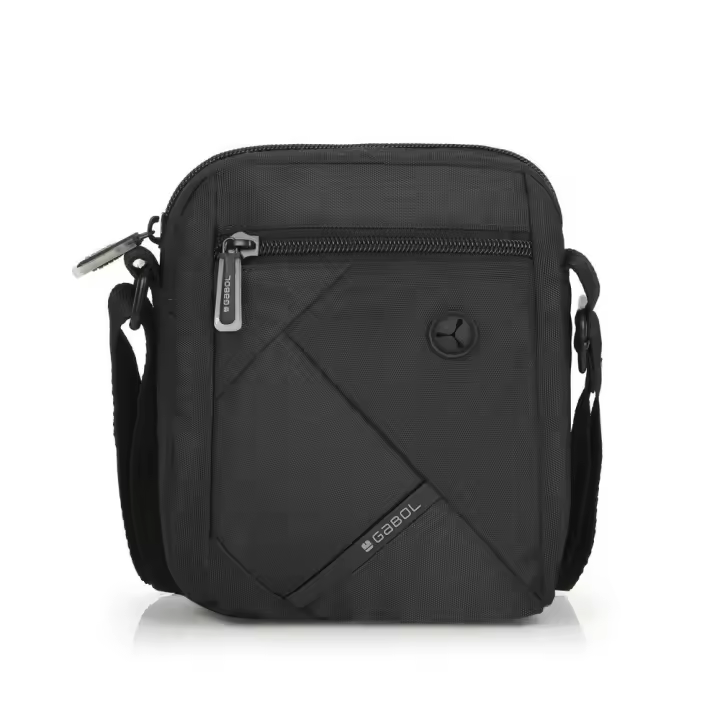 Bolso Bandolera Plano Hombre Gabol Twist Eco - Negro, Material Reciclado e Impermeable, Medidas 17x20x7 cm - 1