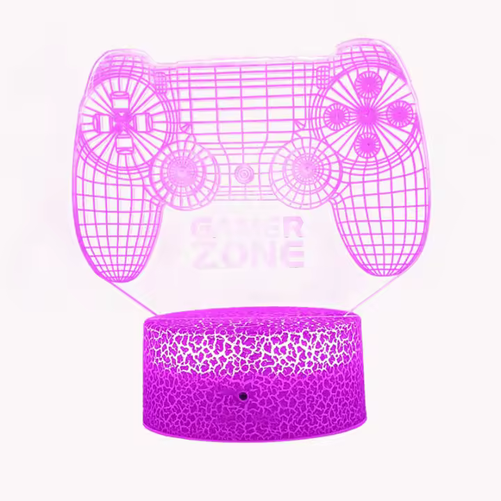 Lámpara De Noche GAMER 3D LED RGB Para Decoración De Habitación Y Gaming Iluminación Personalizada Para Niños Luz De Mesa Para Dormitorio - 1