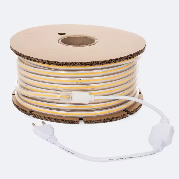 Bobina de Tira LED Regulable 220V COB 320 LED/m 720 lm/m CRI90 Ancho 12mm 50m IP65 - 1