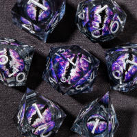 Juego De Dados DND Líquido Núcleo D&D Resina Fronteriza Para Juego De Rol RPG D20 D12 D10 D8 D6 D4 Borde Fino Dados De Dragón Y Sótano - details 8