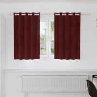 Cortinas blackout vidaXL con ojales 2 pcs Rojo vino Terciopelo - details 0