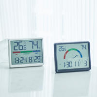 Medidor De Temperatura Y Humedad Multifunción Con Diseño Magnético Pantalla Grande Reloj Alarmas Electrónicos Termómetro Digital - details 10