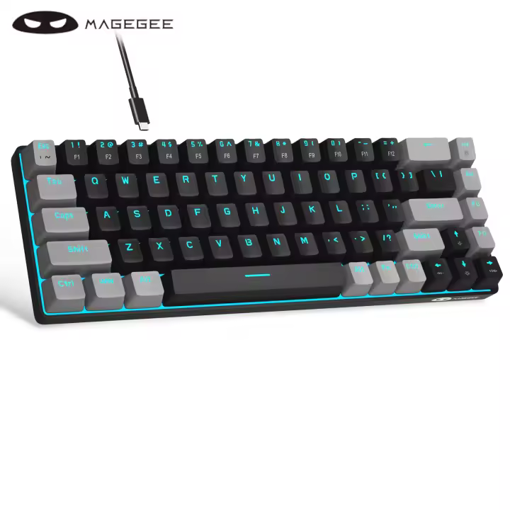 Teclado Mecánico Portátil MageGee 60% MK-Box Con Iluminación LED Compacto De 68 Teclas Para Oficina Y Juegos En Windows PC - 1