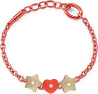 Pulsera Mujer Gotas Colores Rojo con estrellas y Corazones - details 0