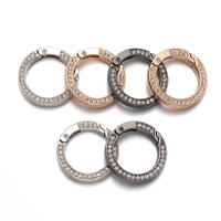 5pcs Anillos Redondos De Metal Con Cierre De Resorte Para Llavero DIY Accesorios De Joyería Abalorios Clavija De Apertura Para Bolso Y Llaves - details 1