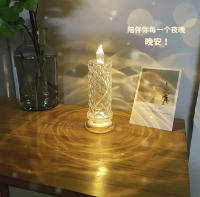 Lámpara De Noche En Forma De Rosas Sin Velas LED Cristalina Para Decoración De Hogar Fiesta Bodas Navidad Sin Flama - details 7