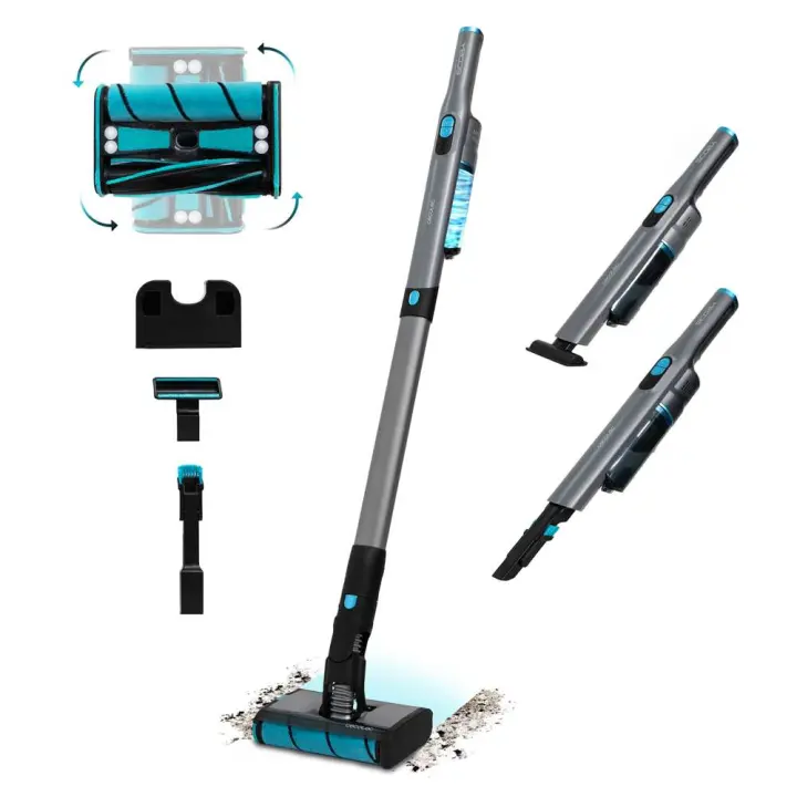 Scoba 2100 Twice Aspirador escoba sin cables sin bolsa omnidireccional con diseño ultraligero (menos de 1 kg en mano y 1,6 kg entero) y motor Digital Brushless de gran potencia de succión que acaba con la suciedad de forma rápida, sin ruidos y con la mism - 1