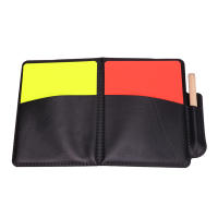 1PC Set De Tarjetas De Fútbol Rojas Y Amarillas Libro De Registro Herramienta Para Arbitro Con Funda Y Lápiz Para Partidos De Fútbol - details 1