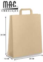 MAC EMBALAJES Bolsa de papel kraft liso 26+12X35 (Pack 50 Unds.) - details 0