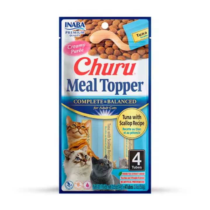 Pack De 6 Churu Cat Meal Topper Atún Con Viera Complemento Alimentario Completo Y Equilibrado Para Gatos - 1