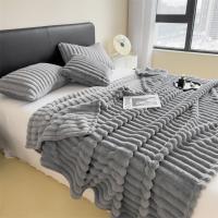 Manta Multifuncional De Bandas Anchas Y Gruesa De Color Sólido Canutilo Como Funda De Cama Manta Para Descanso Manta Para Mascotas - details 0