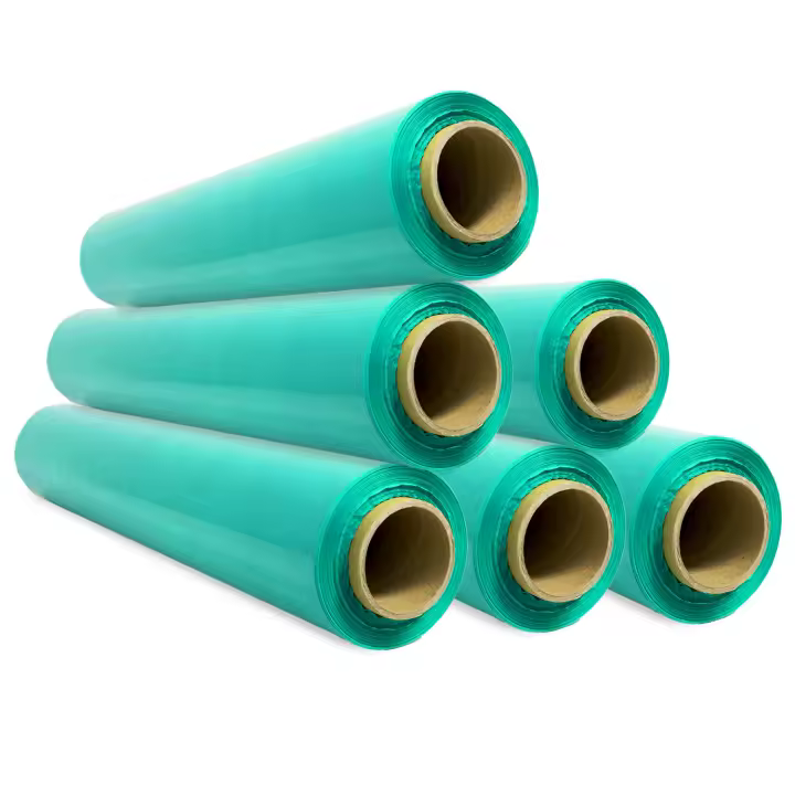 Film de Embalaje Elástico, Film de Plástico Verde para Embalar, Rollo de Plástico Protector de Envíos y Mudanzas, Rollo de 50cm y hasta 400 m Estirables - Ofituria (Verde, 6 unidades) - 1