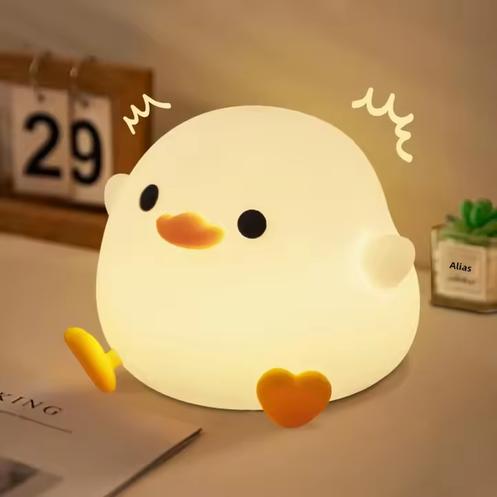 Lámpara Nocturna De LED Squishy Duck Recargable Por USB Para Decoración De Dormitorio Y Jardín De Bebés Y Niños Luz Dimmer De Pato Seagull - 1