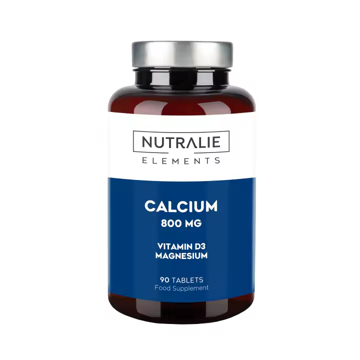 Calcio con Magnesio Vitamina D3-800mg de Carbonato de Calcio - Huesos, Dientes y Músculos - 90 Comprimidos Veganos Nutralie - 1