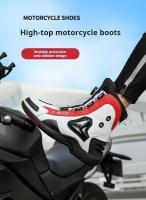 Botas De Motocicleta Para Hombre Y Mujer Microfibra Cuero Anticolisión Protección De Tornillo Zapatos De Motocross Moto Racing - details 3