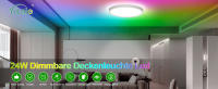 Lámpara De Techo LED 24W RGBW Para Sala De Estar Control Remoto Inteligente Dimmer Sin Pasos 3000-6500k Panel Retroiluminado Luz Interior Moderna - details 0
