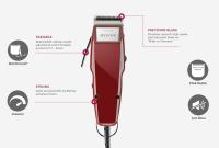 MOSER-1400STDBUR Recortadora profesional con/sin cable 1400 Standard burgundy con cuchilla Star incluida - details 1
