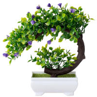 Planta Artificial De Bonsái En Vaso Flores Falsas Ornamento De Mesa Material Plástico Estilo De Planta Bonsái - details 4