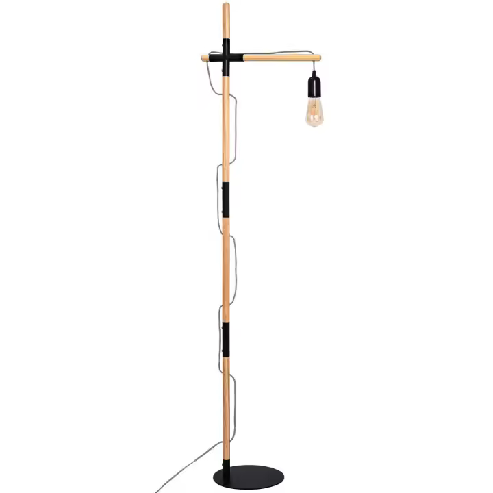 Barcelona LED Lámpara de pie madera y aluminio "Natural Wood" - 1