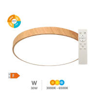 PLAFON DE TECHO LED ANDRA REDONDO EFECTO MADERA GSC EVOLUTION 30W LUZ CCT REGULABLE 3200 LUMENES - INCLUYE MANDO A DISTANCIA - details 0