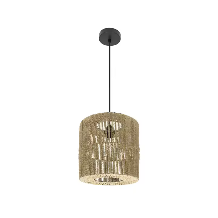 Fabrilamp - Colgante Fabriano 1xe27 Negro/natural Regx28x28cm - 1