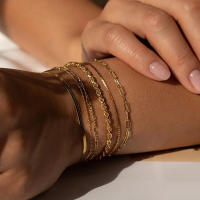 Juego De 6 Pulseras Pila Stackable Chic Para Mujer Cadena De Serpiente Cierre De Abrazadera Estilo Oficina/Carrera Metal Aleación - details 1