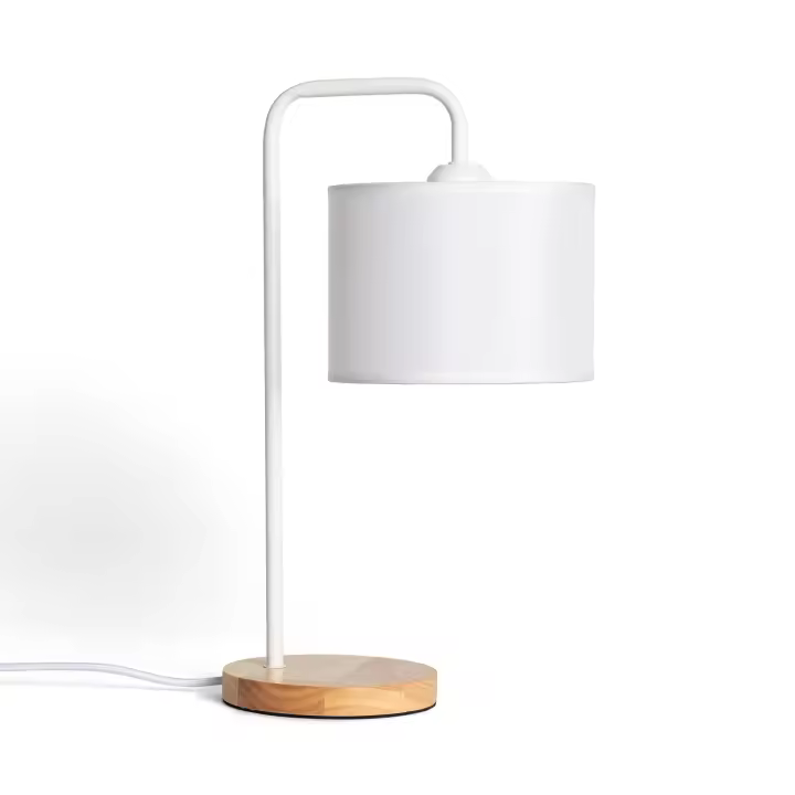 LEDKIA LIGHTING - Lámpara de Mesa Jedali | Diseño Elegante y Moderno | Compatible con Bombilla E27 hasta 20W | Uso Interior IP20 | Para Salón y Dormitorio, Blanco, Madera - 1