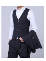 Traje De Three-piece Elegante Para Novio 2024 Con Chaleco Y Pantalones De Alta Calidad Para Bodas Y Negocios Estilo Inglés M-5XL - details 4