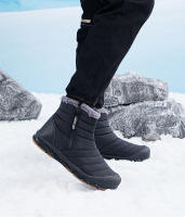 Botas De Invierno Para Hombres Y Mujeres Con Punta Ancha Y Suela De Goma Botines De Nieve Con Lining De Plush Abrazadura Media Para Senderismo - details 3