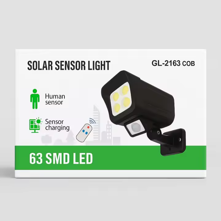 LAMPARA SOLAR CON SENSOR LED  GL-2163-COB - 1