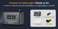 AFERIY Nano100 Estación de Energía Portátil, 100W 99.2Wh, Cable Tipo-C Telescópico, Aprobado para Aeropuerto, Carga Completa en 1.5h, Batería LiFePO₄ de 3000+ Ciclos - details 8